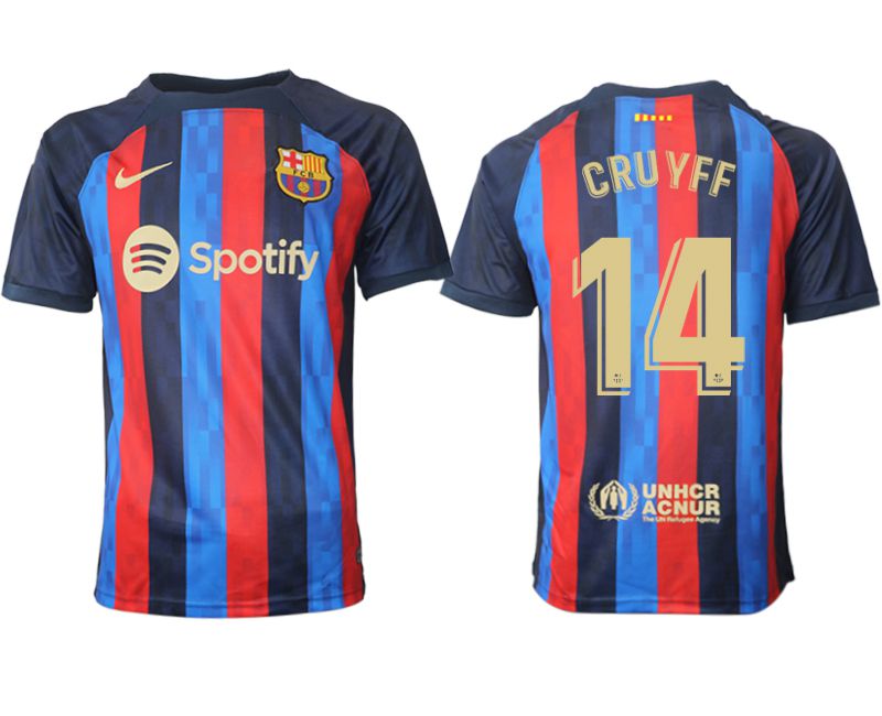 Men 2022-2023 Club Barcelona home aaa version blue 14 Soccer Jersey
